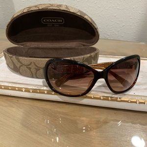 Coach Sunglasses and Case - tortoise shell & gold